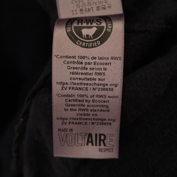 Zadig & Voltaire 100% Merino Wool Navy Blue Emmy Cutout Sweater - Picture 14 of 16